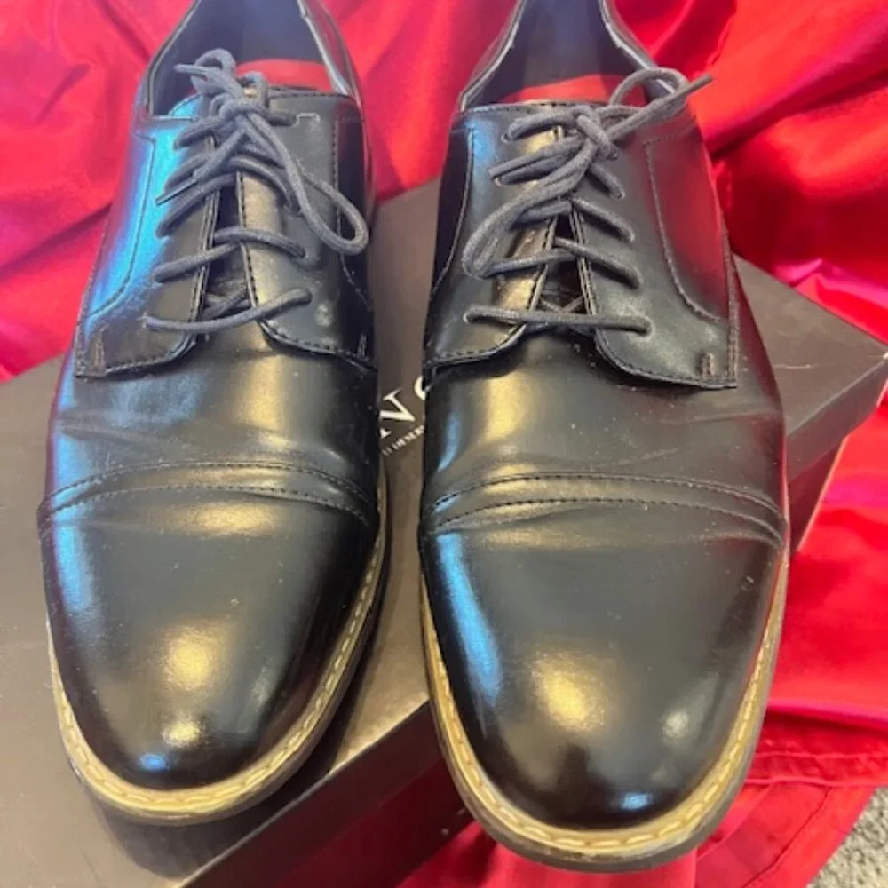 ZRIANG‎ men's classic cap toe lace-up Oxford dress shoes black, size 10.5